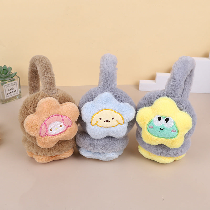 Plush Ear Warmer Headband Bunny Bee Star Heart Ears Soft Pastel Pink Beige