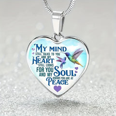 Heart Shape Bird Text Pendant Necklace Men's Party Jewelry
