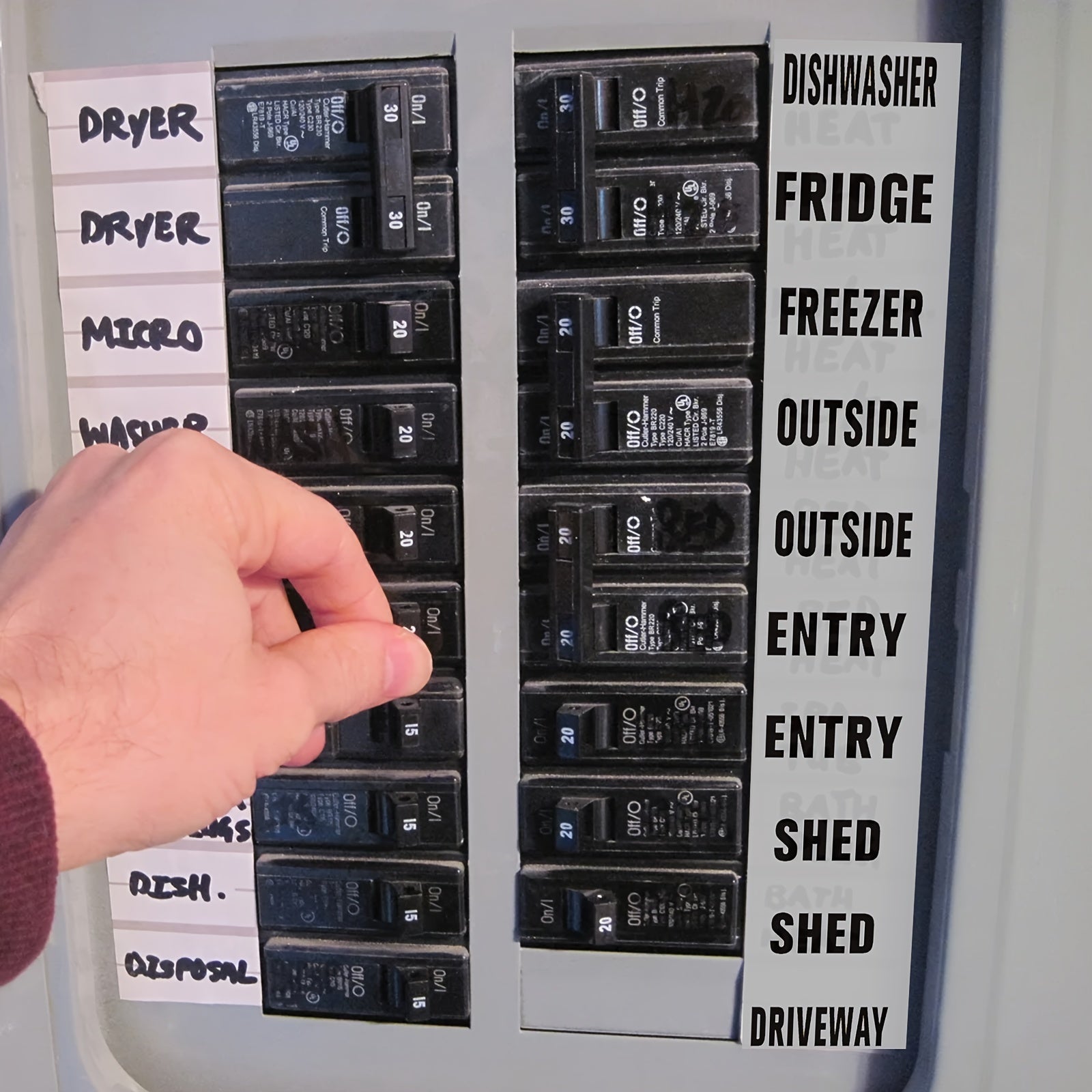 Waterproof Circuit Breaker Box Labels Reminder Stickers