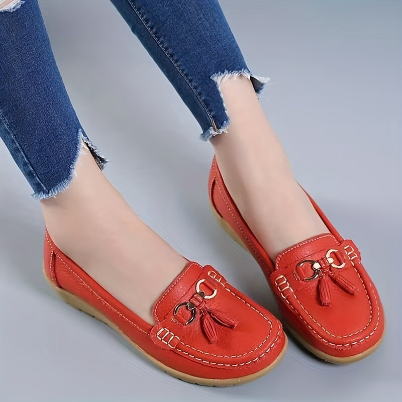 Women's Low Wedge Loafers Metal Decor Non Slip Shoes