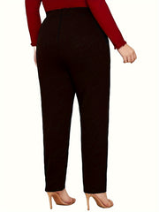 Women's Plus Solid High Rise Medium Stretch Straight Leg Trouser