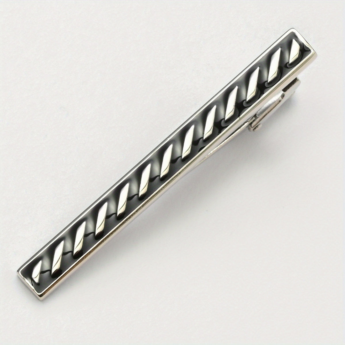 Copper Metal Striped Men's Tie Clip