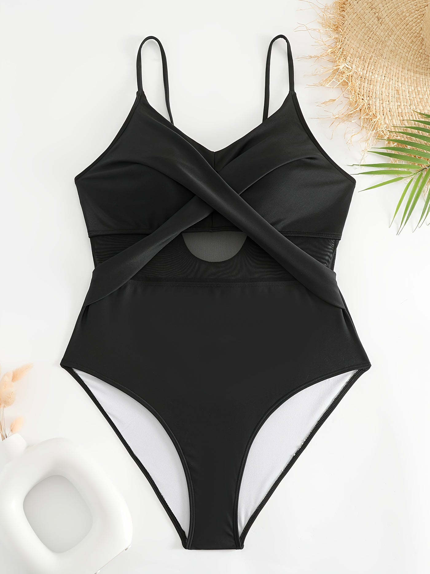  Swimsuit Women's Plus V Neck Tummy Control One Piece Bathing Suit