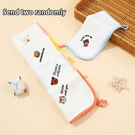 6pcs Cartoon Kids Towel Soft Comfortable Square Towel for Cleaning Stains