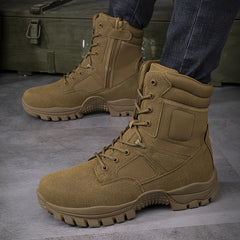 Men's High Top Military Style Hiking Boots for Outdoor Activities