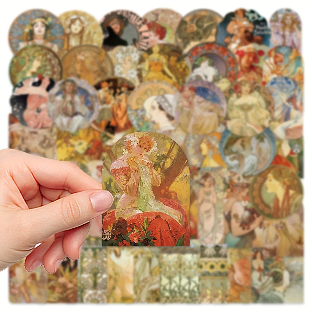 54pcs Retro Literary Character Stickers for Phone Case Laptop Decor