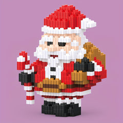 Santa Claus Building Blocks Model Assembled Toy Small Blocks Christmas Gift