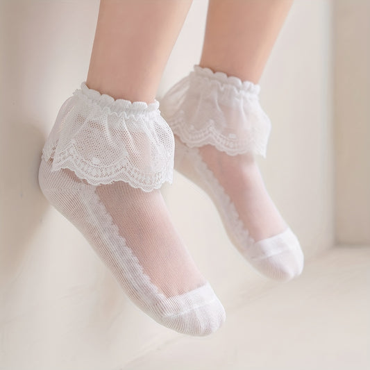 Princess Style Lace Ruffled Socks Soft Comfortable Breathable Girls Accessories