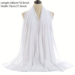 Chiffon Hijab Head Scarf Solid Shawl Classic Turban Scarves Large