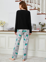 Women's Soft Pajama Set Lightweight Long Sleeve Top & Pants Loungewear