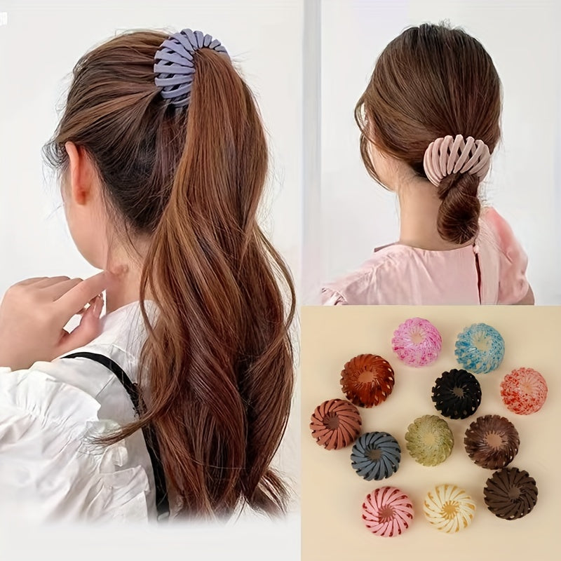 Matte Nest Clip For Ponytail Bun Holder Retractable Hair Claw