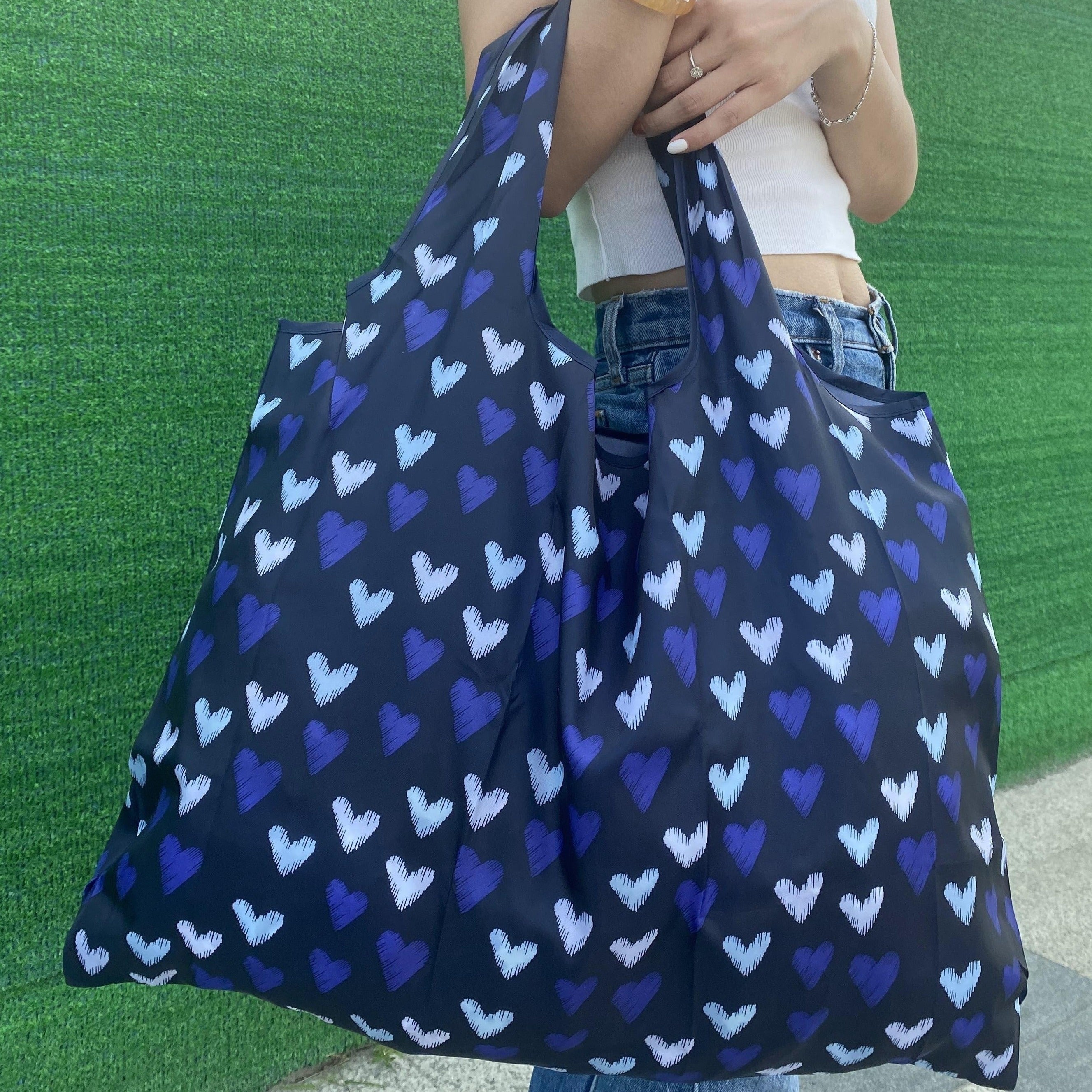 Large Capacity Print Shopper Bag Lightweight Foldable Shoulder Bag