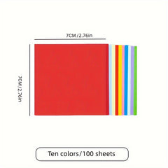 100pcs Square Colored Origami Folded Paper Crane