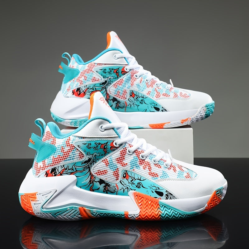 Men's Block Basketball Shoes Lace Up Sneakers
