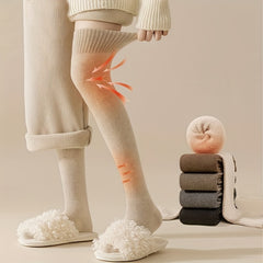 2 Pairs Solid Thigh High Socks Women's Stockings