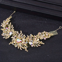Bridal Wedding Rhinestone Hair Comb Crystal Flower Hair Comb For Women