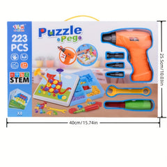 223pcs Screw Building Blocks Toy Set with Toolbox