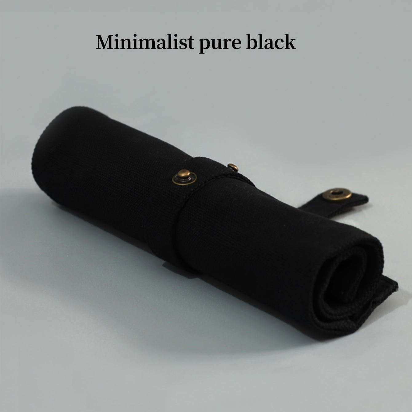 Snap Button Pen Curtain Roll Pen Bag Canvas Folding Stationery Bag
