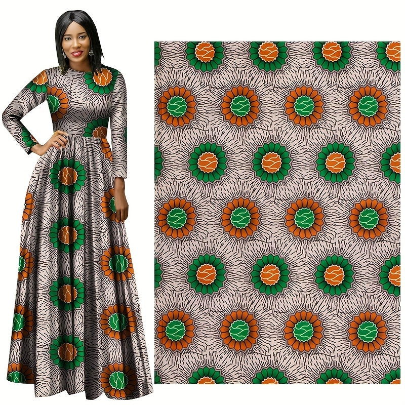 African Wax Printed Polyester Fabric Traditional Ankara Fabric 5.49m