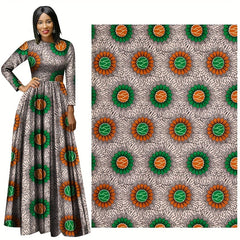 African Wax Printed Polyester Fabric Traditional Ankara Fabric 5.49m