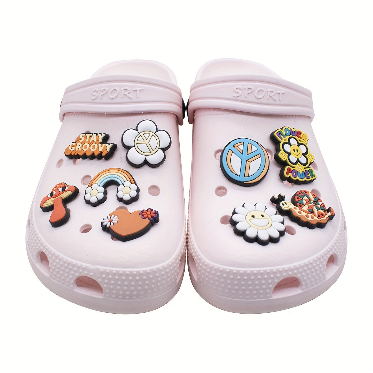 18pcs Summer Smile Collection Shoe Charms for Clogs Sandals PVC Shoe Decorations