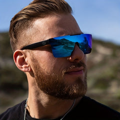 Men's Retro Sports Sunglasses Polarized Large Frame with Box