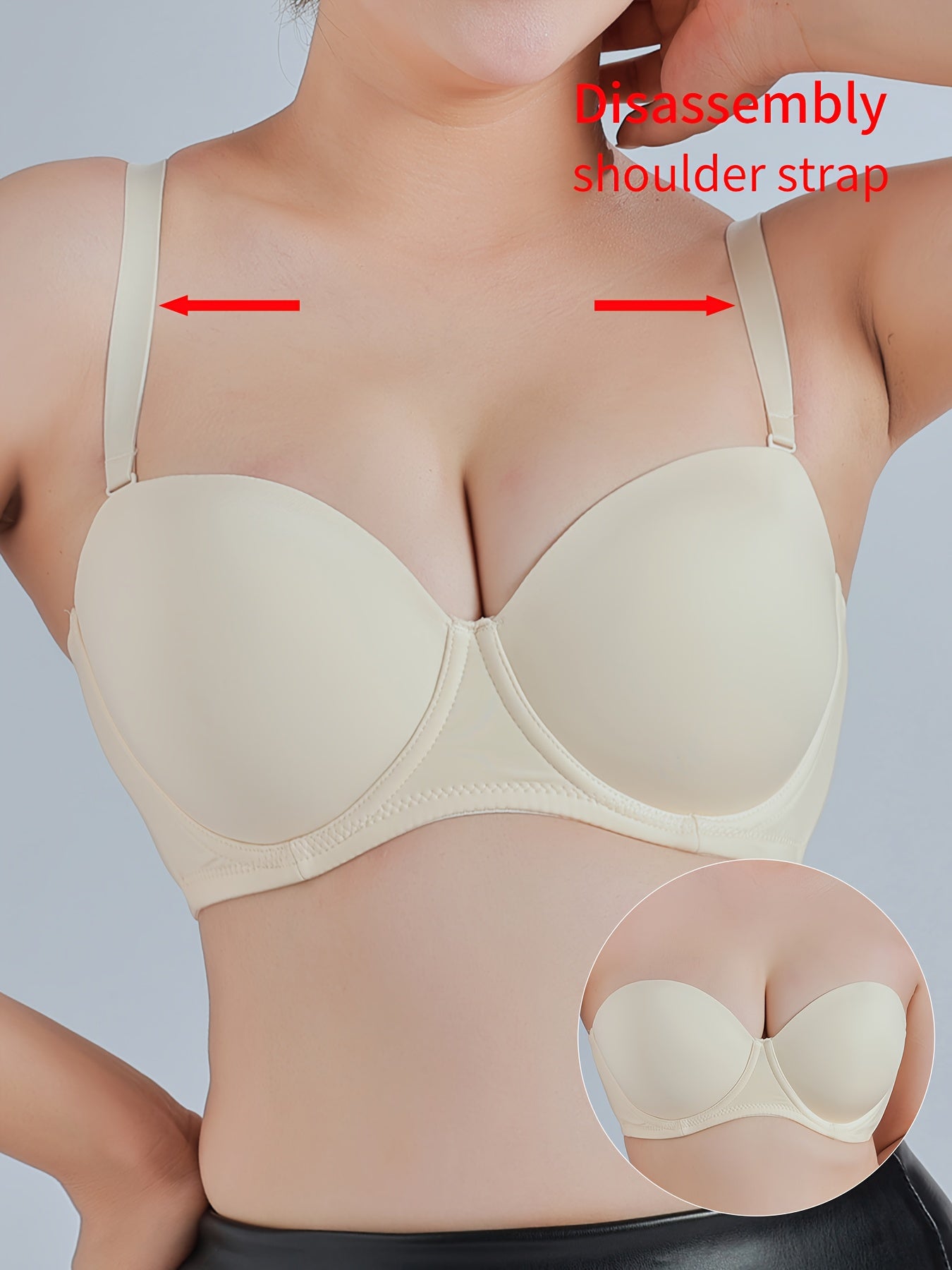Solid T Shirt Bra Comfortable & Breathable Push Up Bra