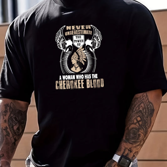 Retro Letter Print Men's Graphic Crew Neck T Shirt Casual Comfy Tees