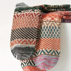 Geometric Pattern Mid Tube Socks Soft & Comfy Women's Stockings