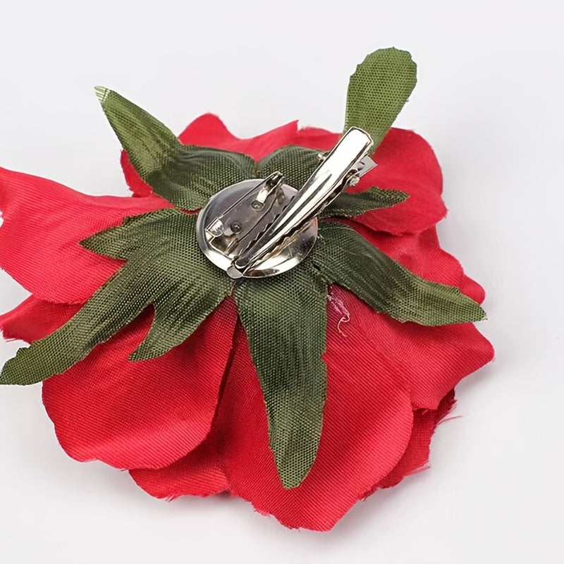 Boho Style Rose Flower Hairpin Hair Clip for Wedding Beach Daily Use