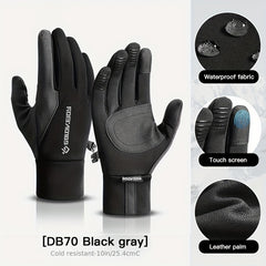 Winter Cycling Gloves Warm Windproof Waterproof Velvet Cold-proof