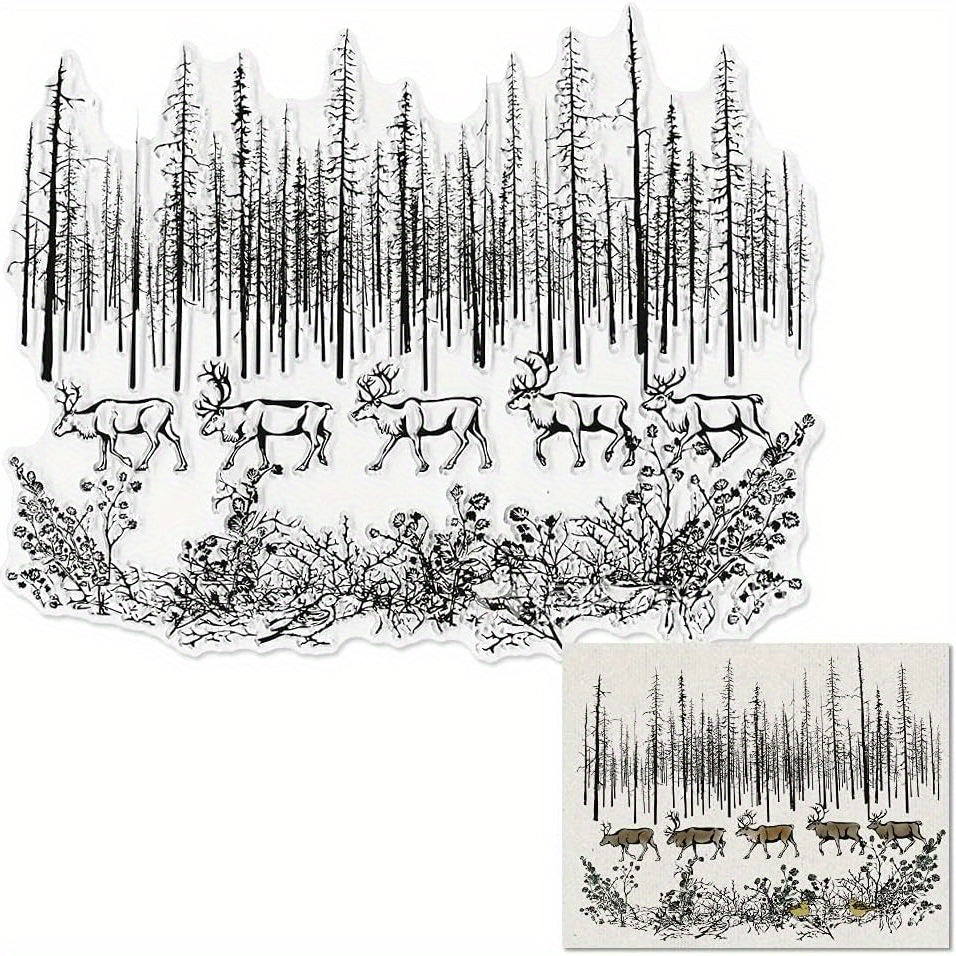 Deer Trees Transparent Stamps for DIY Scrapbooking