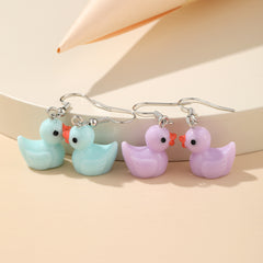 Duck Earrings Synthetic Resin Cute Animal Jewelry Dangle Earrings