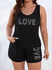  Polka Dot Tank Top & Shorts Pajama Set