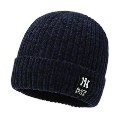 Men's Plush Knitted Hat Snow Nile Wool Line Ear Protection Youth Cold Proof