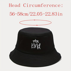 Unisex Sunshade Bucket Hat Heart Embroidery Double Sided Sun Hat