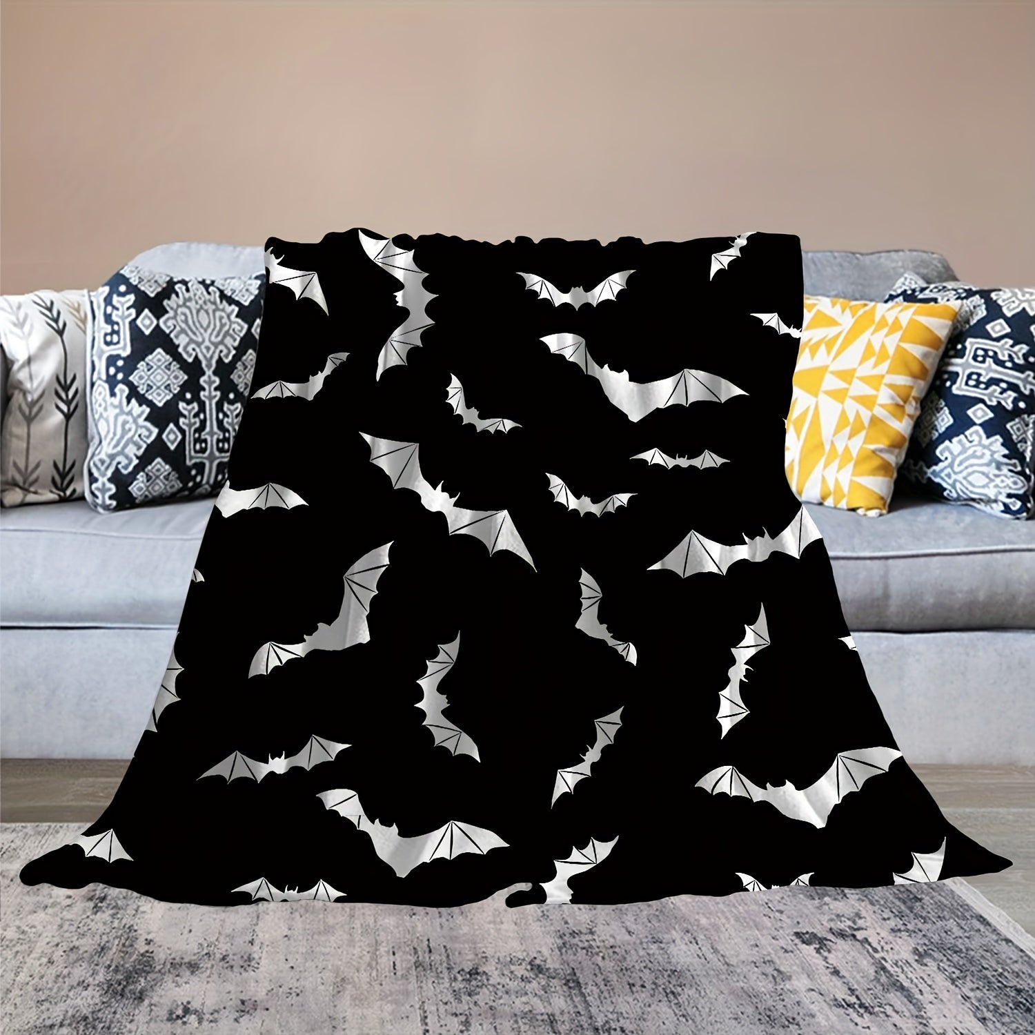 Halloween Bat Blanket Flannel Warm Soft Comfortable Birthday Gift