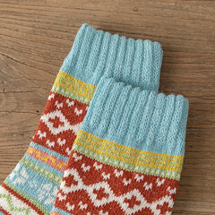 Geometric Pattern Colorblock Socks for Women