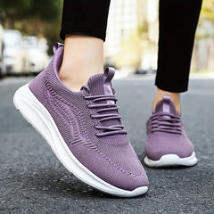 Women's Lace Up Athletic Running Shoes Soft Sole Casual Mesh Sneakers