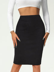 Solid Bag Hip Skirts High Waist Pencil Skirts Women's Clothing