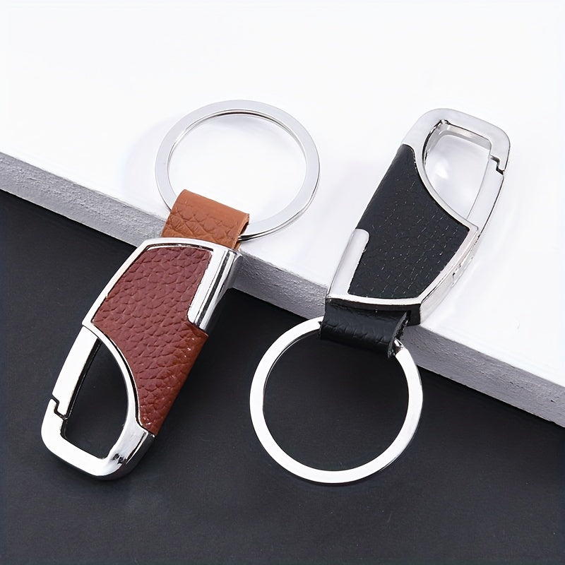 2pcs Men's Car Waist Hanging Metal Keychain Key Ring Holder
