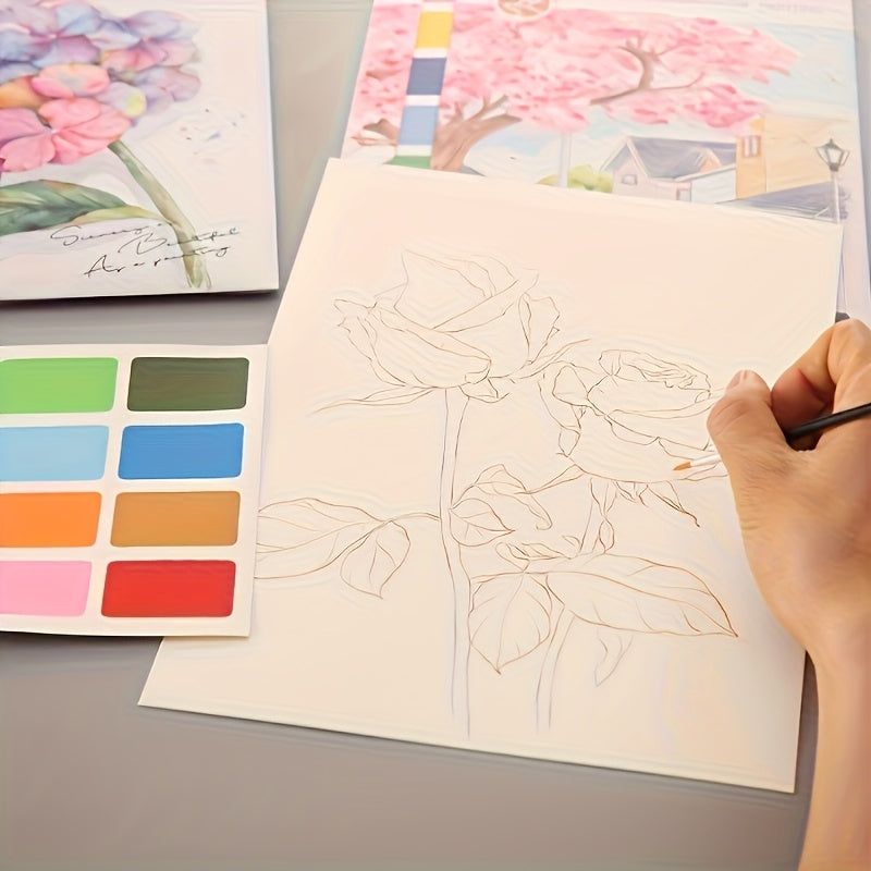 Creative Drawing Book Coloring Book and Landscape & Floral Artistic Painting Pap