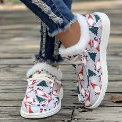Women's Christmas Snow Boots With Dwarfs & Snowflakes Patterns