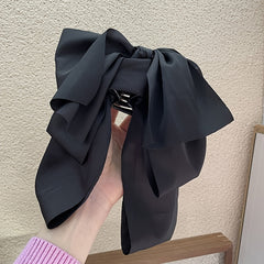 Streamer Ribbon Big Bow Hair Clip French Solid Party Hair Clip