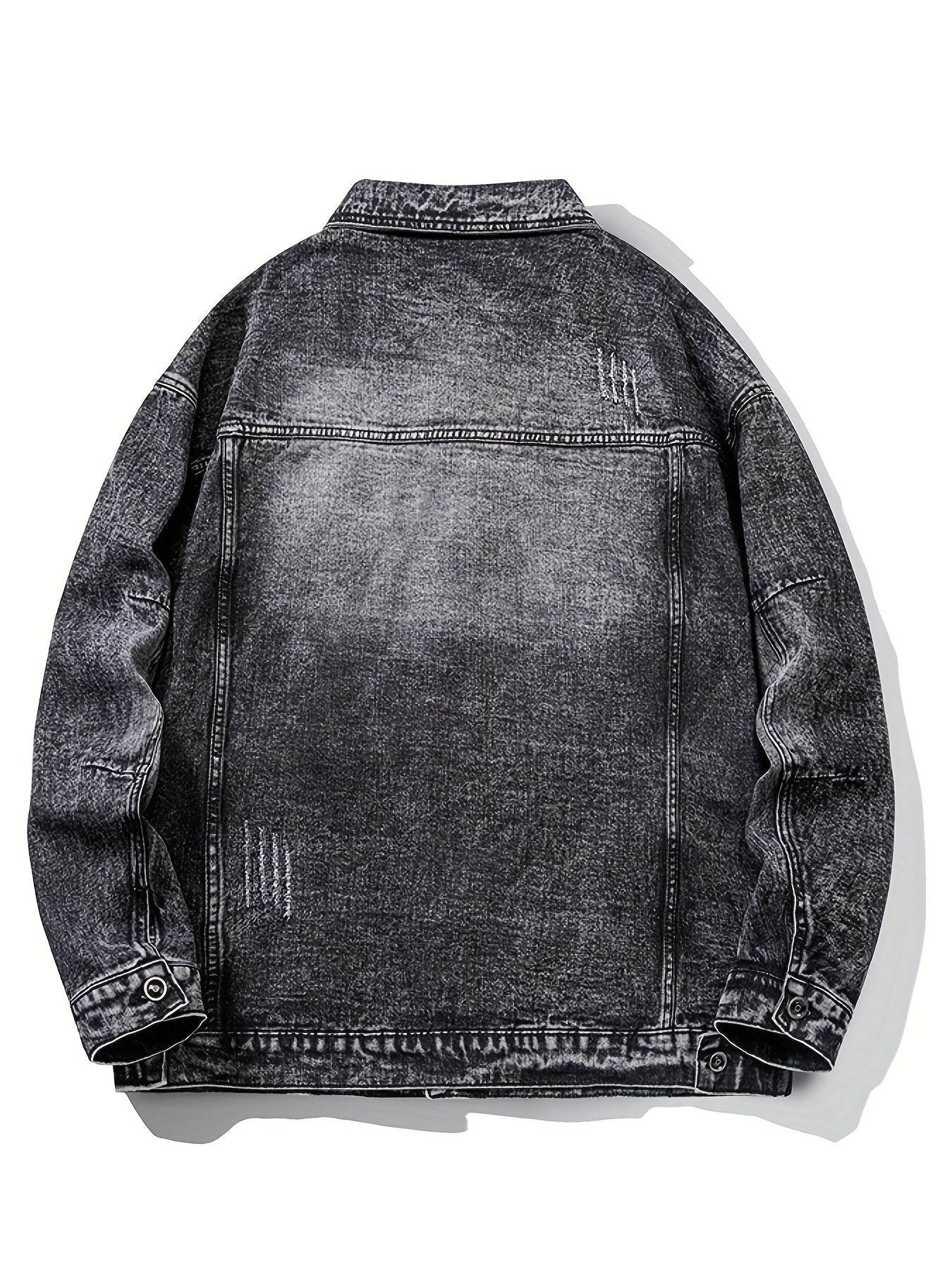 Vintage Distressed Denim Jacket Men's Casual Coat