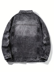 Vintage Distressed Denim Jacket Men's Casual Coat