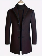 Men's Slim Long Woolen Business Coat