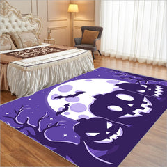 Pumpkin Pattern Area Rug Gothic Halloween Carpet Washable Anti-Skid Floor Mat
