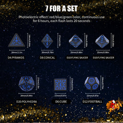7pcs Rechargeable LED Dice Set for Board Games