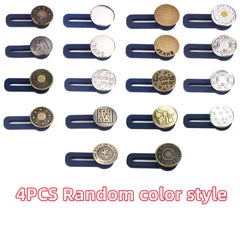4pcs Metal Button Extender For Jeans Sewing Adjustable Waist Extend